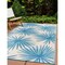 World Rug Gallery Floral Tropical Reversible Recycled Plastic 3' X 5' Blue Outdoor Rug 6075BLUE3X5 - alternate 1